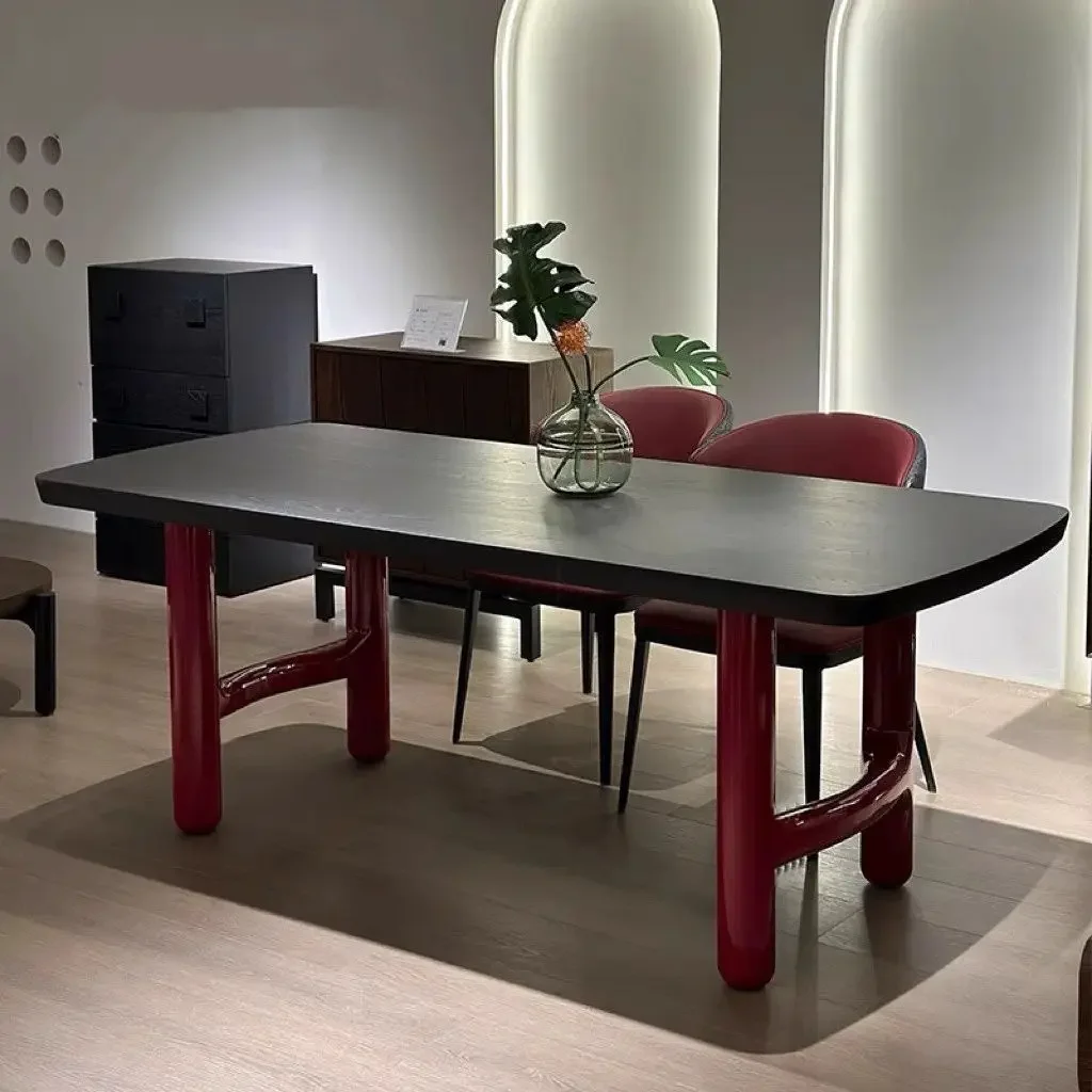 Wabi Sandy Wind Solid Wood Dining Table Simple Modern Home Log Long Table Desk Stylish Personalized Workbench