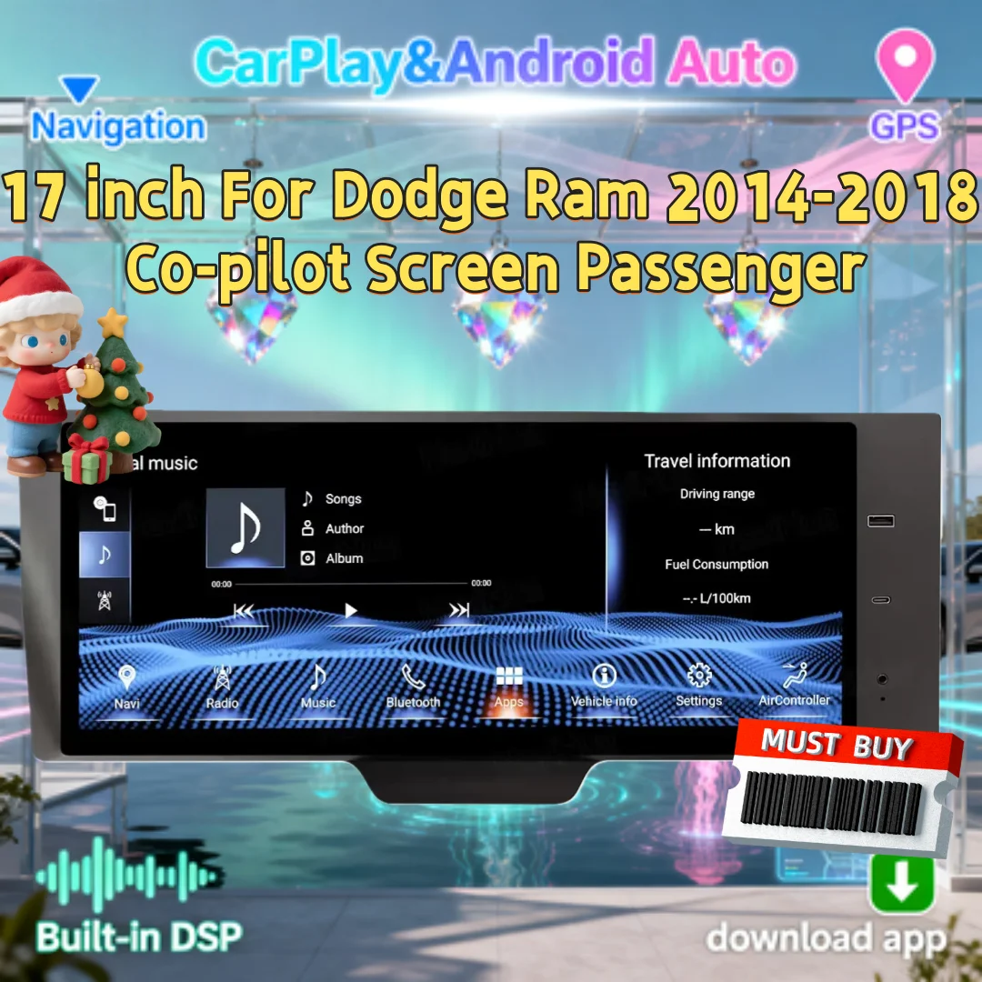 شاشة ترفيهية للركاب الوسائط المتعددة لدودج رام 2014 2015 2016 2017 2018 شاشة مساعد الطيار وحدة رأس الركاب مشغل ديفيدي #1