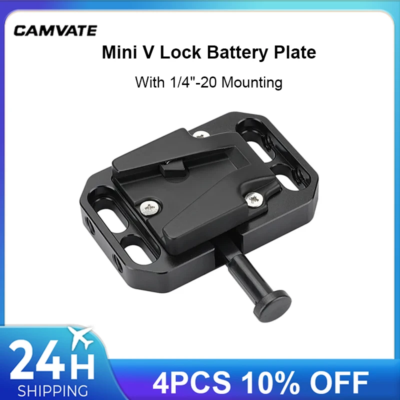 CAMVATE Mini V Lock Mount Female Adapter Quick Release With 1/4