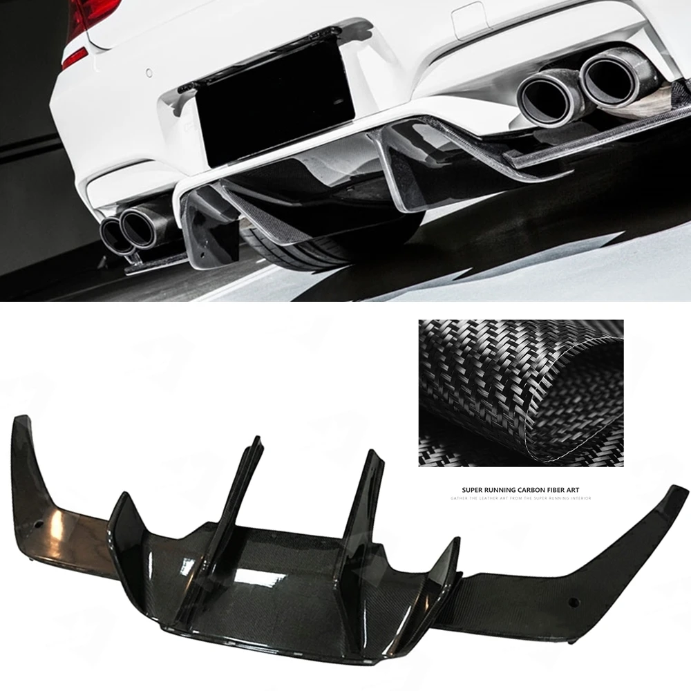 

For BMW F06 F12 F13 M6 2010 2011 2012 2013 2014 2015 Rear Bumper Diffuser Lip Real Carbon Fiber Bracket Plate Splitter Spoiler