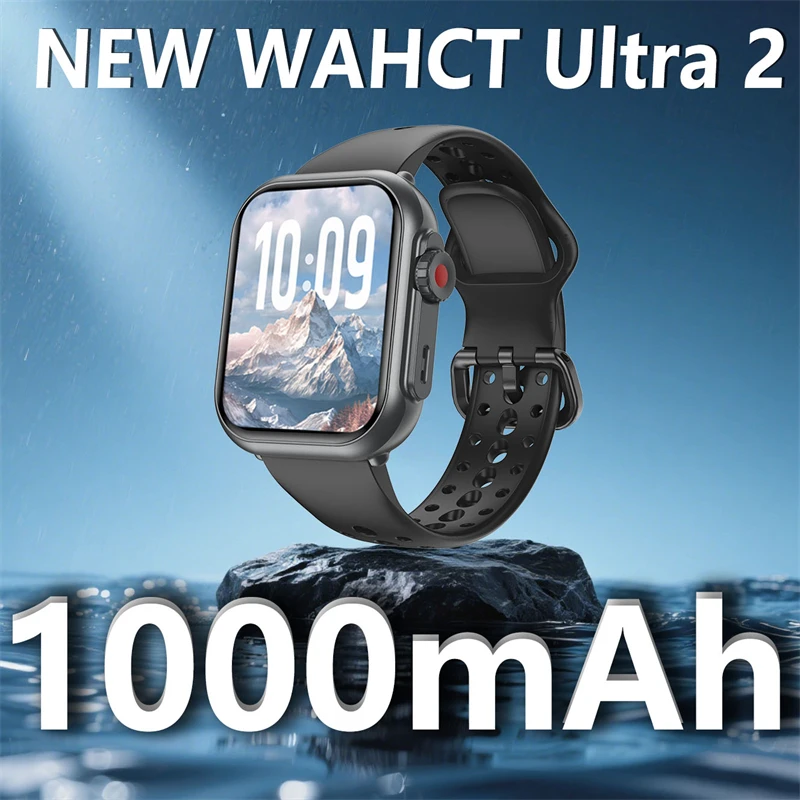 

Умные часы Ultra 2, 1000 мАч, большая батарея, мужские и женские, 1,85-дюймовый HD, полный сенсорный экран, несколько режимов движения, GPS-трек, умные часы