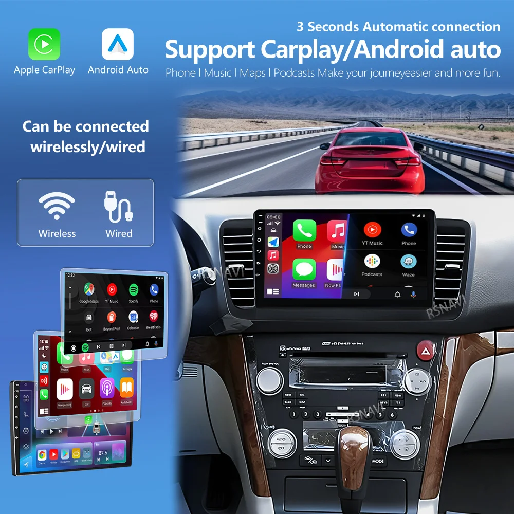 Android 16 Carplay Auto 2K Screen Multimedia Radio Car Player For Subaru Outback 3 Legacy 4 2003-2009 Autoradio Stereo Head Unit