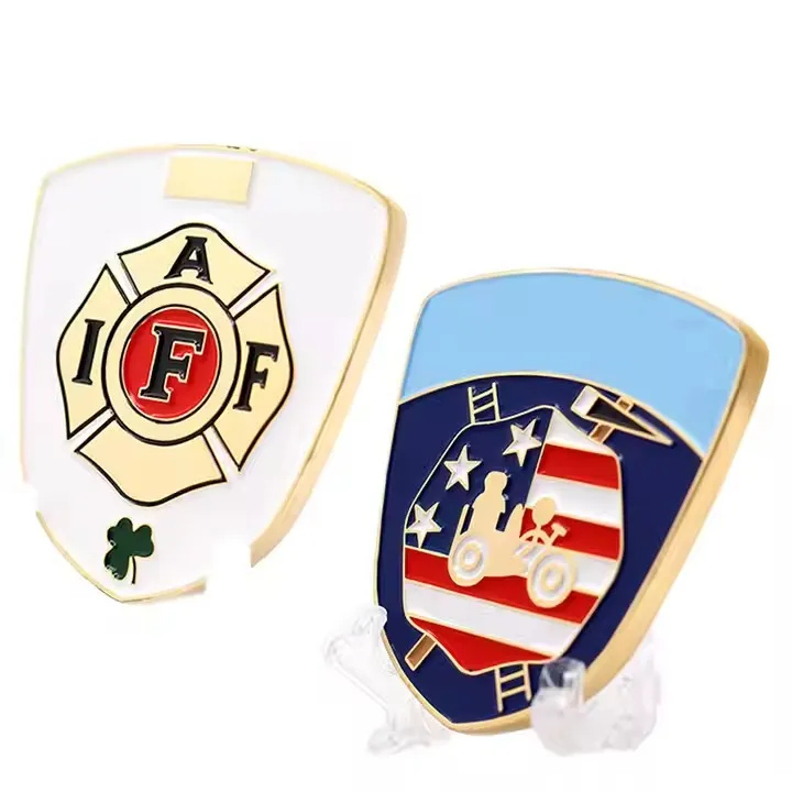 

New Design Custom Make Your Own logo Metal Embossed 3d Soft Enamel Firefighter Challenge Coin