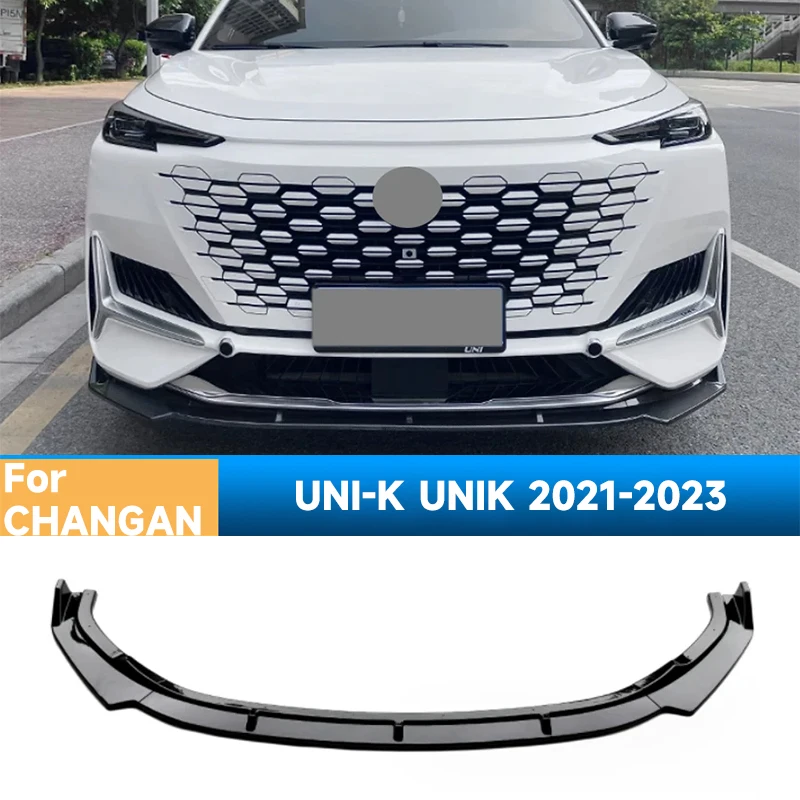 3pcs Car Front Bumper Lip Spoiler for CHANGAN UNI-K UNIK 2021-2023 Splitter Diffuser Accessories Body Kits Cover Auto Parts