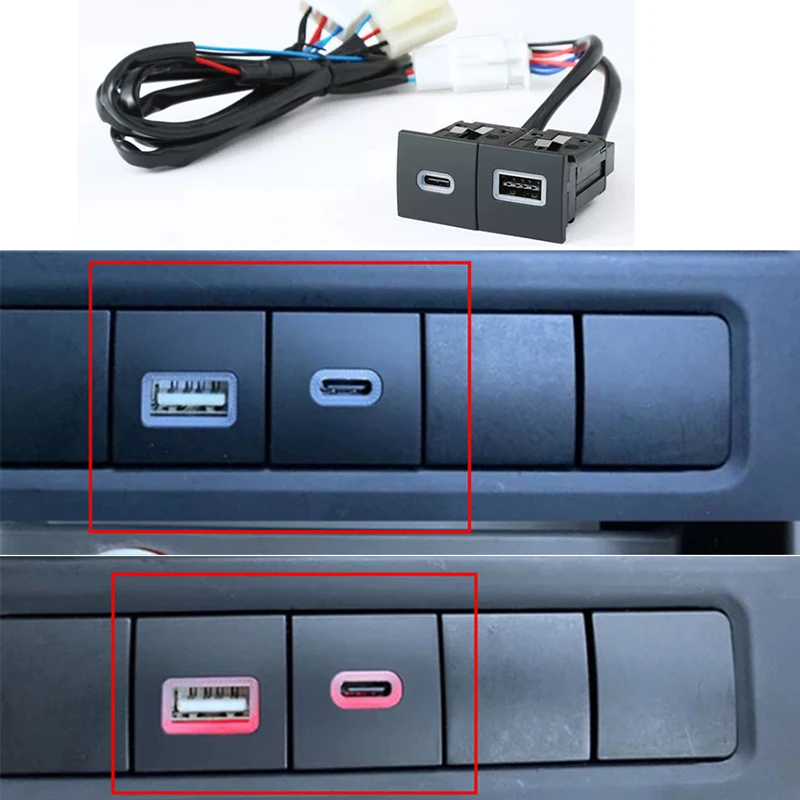 

For Volkswagen VW Golf 6 Jetta5 MK5 Scirocco 06-14 Car Dual USB Charger Socket PD Quick Charging QC3.0 Auto Phone Adapter Button