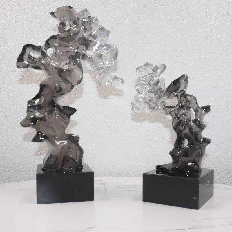 

The Taihu Lake Stone Sculpture Resin Artwork Decoration Room Aesthetic Decoration Desk Decoration Artwork Imitation Coral Statue