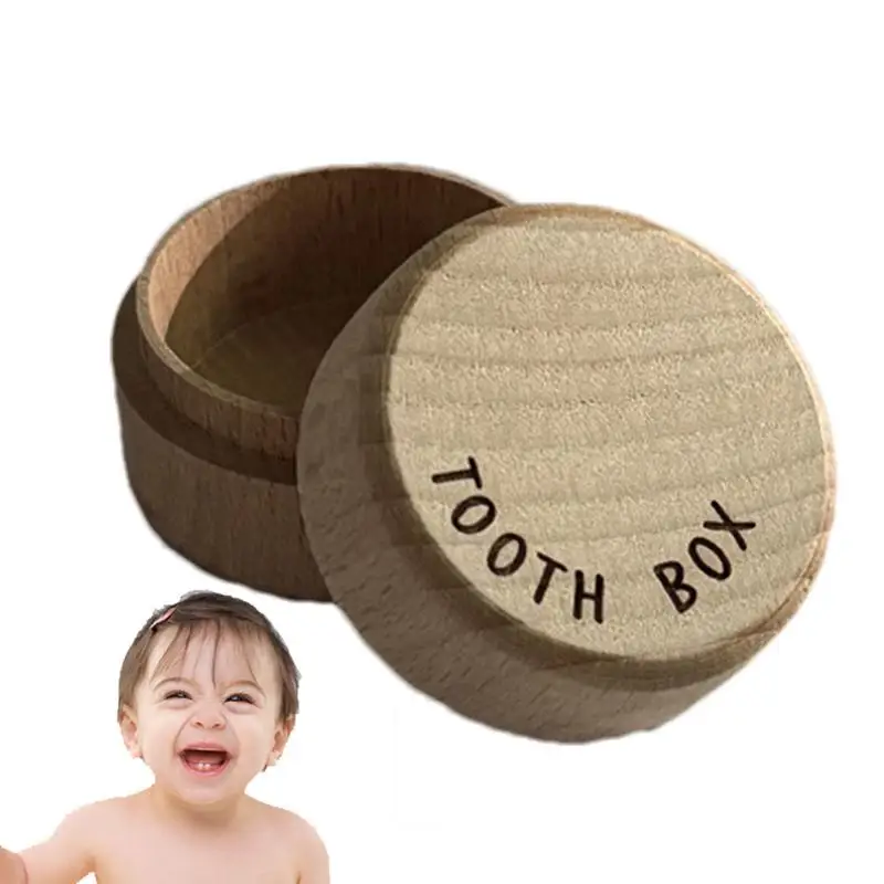 Tooth Keepsake Box porable Wooden Fairy Tooth Storage Holder Tooth Container Saver Box For Boys Girls Kids Bedroom Home Storage