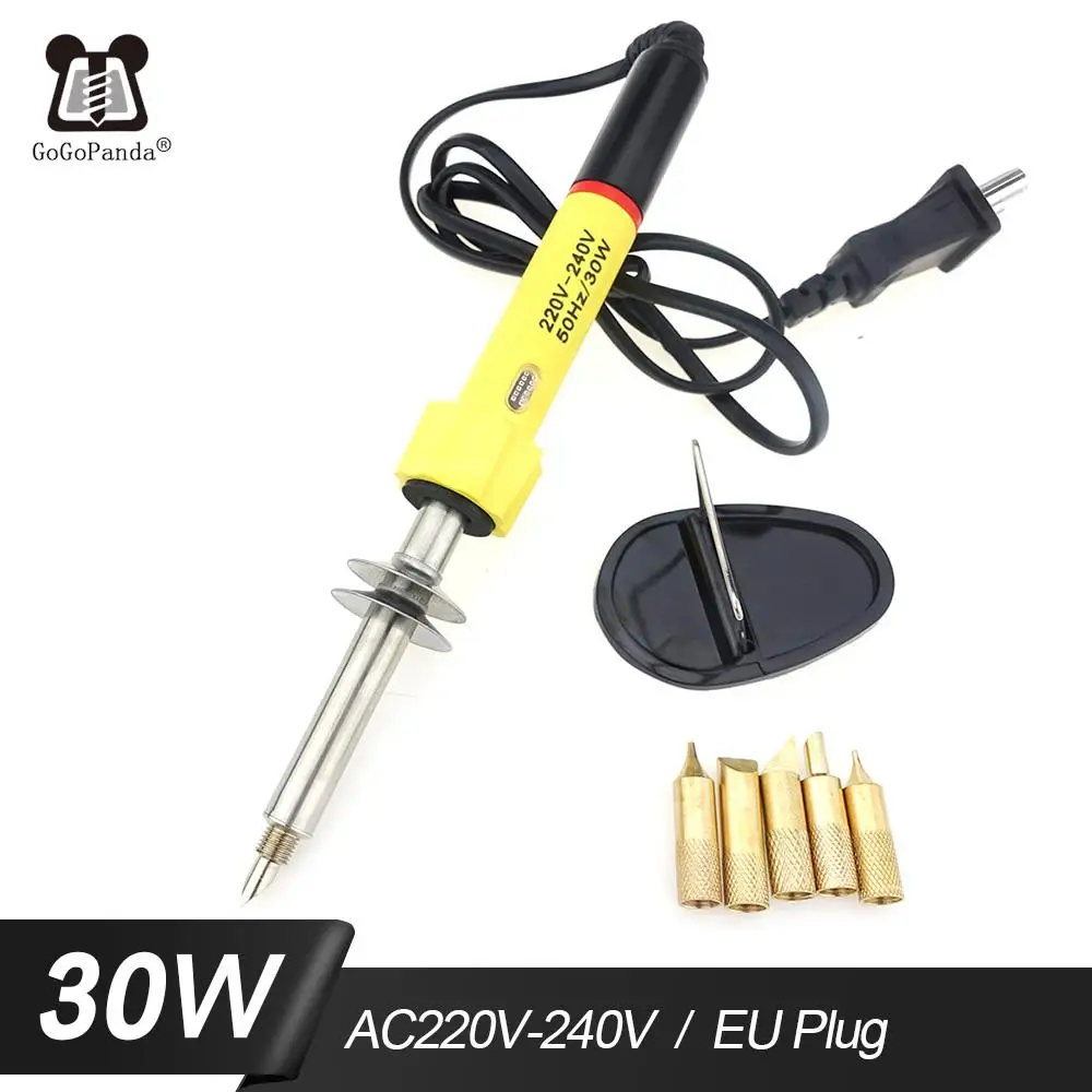 Free Shipping Carving Soldering Iron Electric Engraving Pen Gourd Pyrograph With Iron Tips AC220V EU Plug