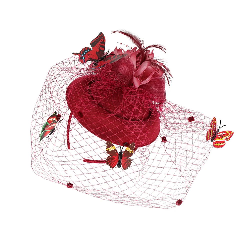 

1Pcs Net Gauze Headband Butterfly Hair Clasp Elegant Hair Hoop for Women Wedding Party Stage Performance Accessories