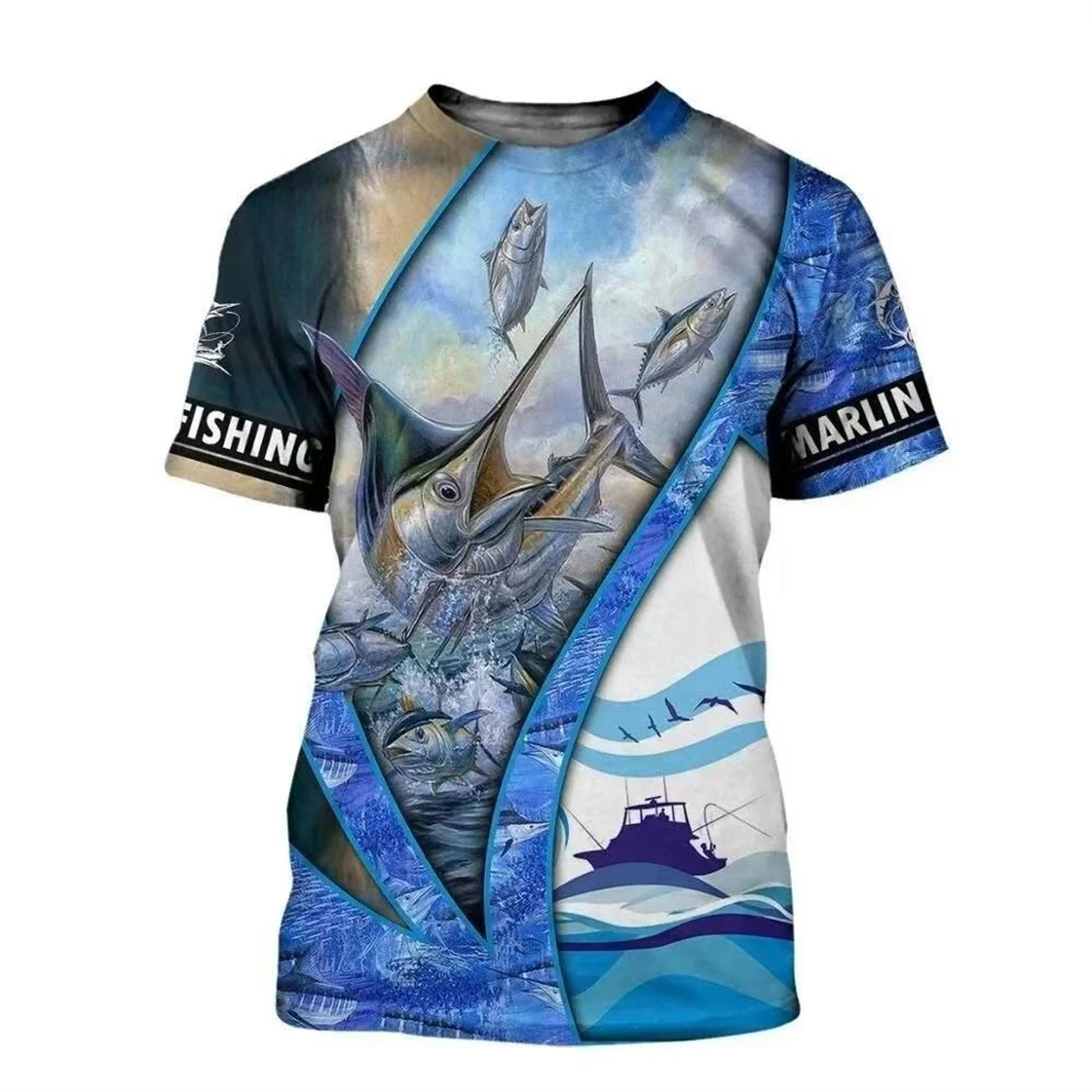 

Breathable Quick Drying Fish T Shirt Oversize Short Sleeve T-shirts 3D Printed Men Fishing Clothing Men's Casual Sports Tops Tee