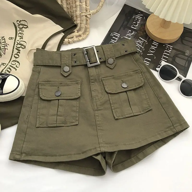 Minifaldas vaqueras militares para mujer, ropa de calle con múltiples bolsillos, Personal, fresca, juvenil, europea, diseñador de cintura alta