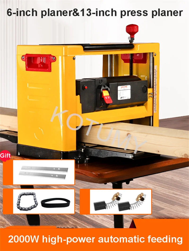 Multi-Functional Desktop Woodworking Press Planer Automatic Planing Machine Wood Electric Pressure Planer 220V