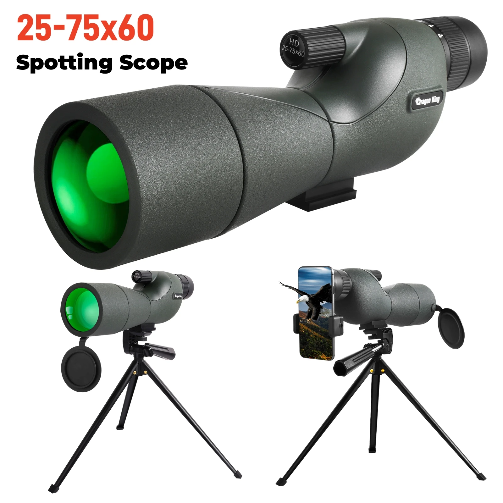 Binoculars with Tripod Quick Cell Phone Mount Waterproof Spotting Binoculars for Birdwatching Wildlife Viewing Longer Distance