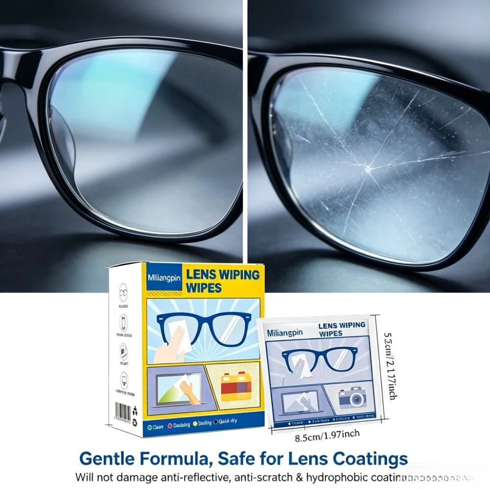 Anti-fog Glasses Cleaning Cloth, Removes Dust/Oil Mist, Long-lasting Anti-fog Without Blurring, Streak-free After Wiping