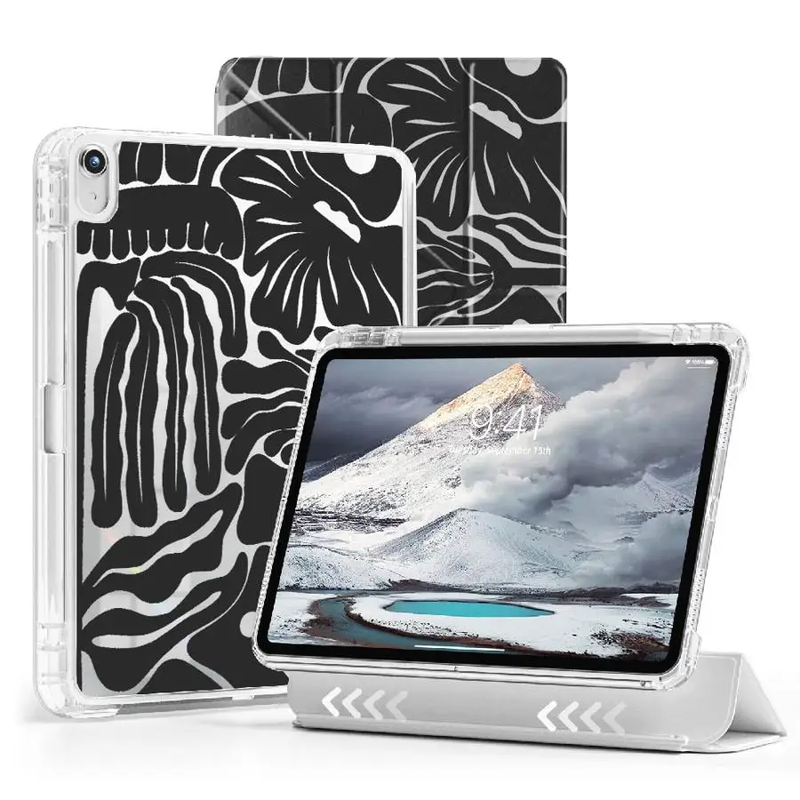 

Holder Cover Tablet Case For iPad Air 4 5 M3 M2 M4 11inch Mini 6 7 Pro 2025 11th 10th 9th 8th 7th 12.9inch Y-Fold Abstract