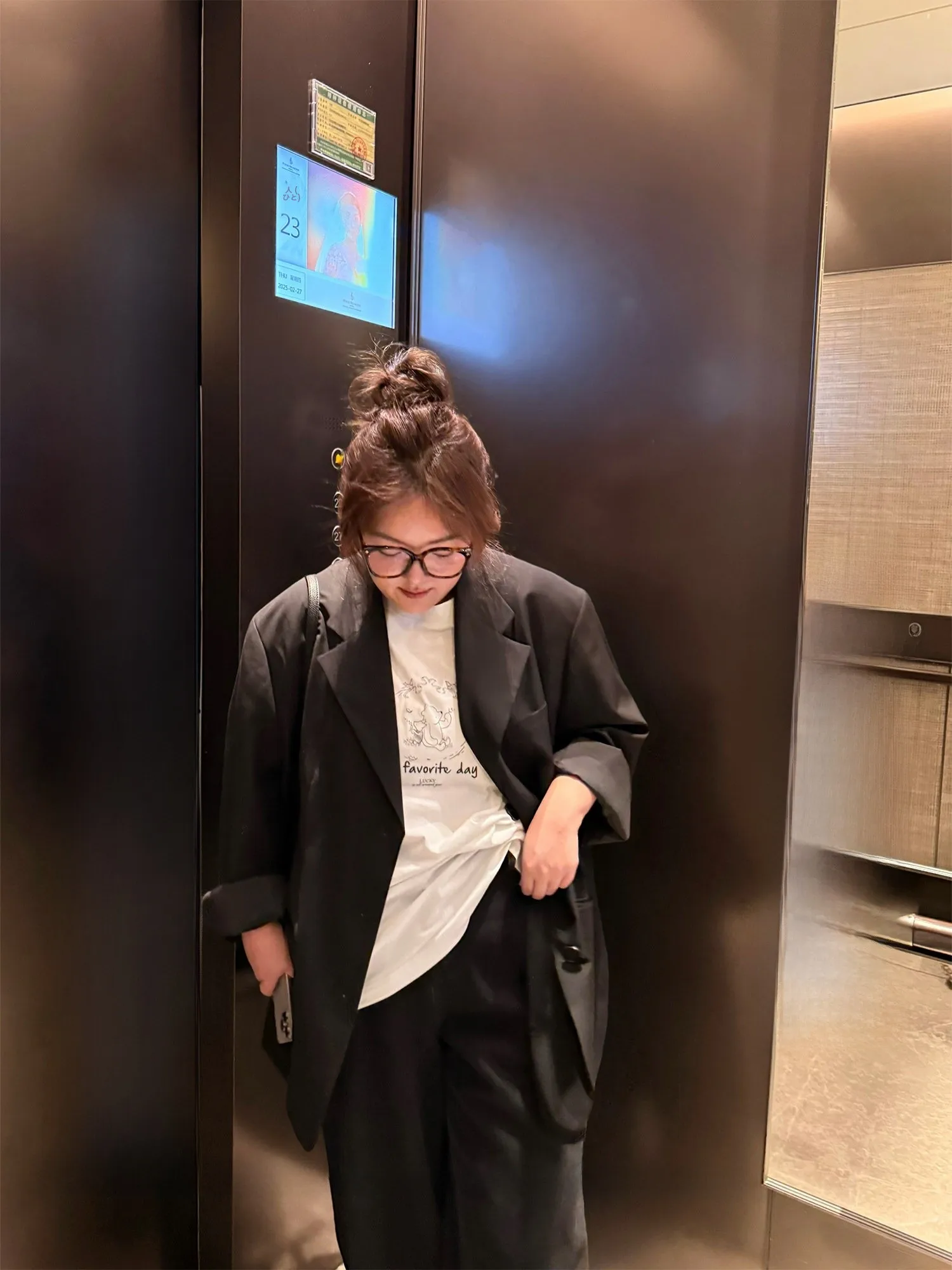 

Loose oulder Pad Jaet Oversize Bla Suit Coat for Women Comfortable Fit Long Sve Busin Casual Sle Chinese Brand