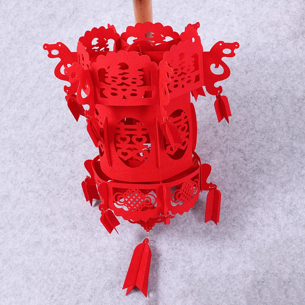 

2 PCS Light Red Lanterns Chinese Hanging Wedding Spring Festival Decorations