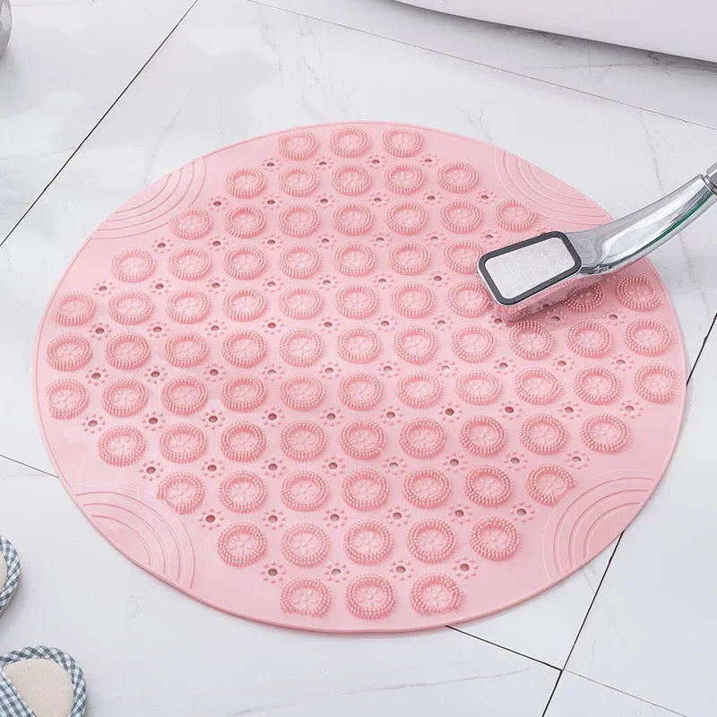 Water Drainage Quick-drying Suction Cup Pad Bathroom Foot Massage Mat Premium TPR Anti-slip Bath Mat Shower Room