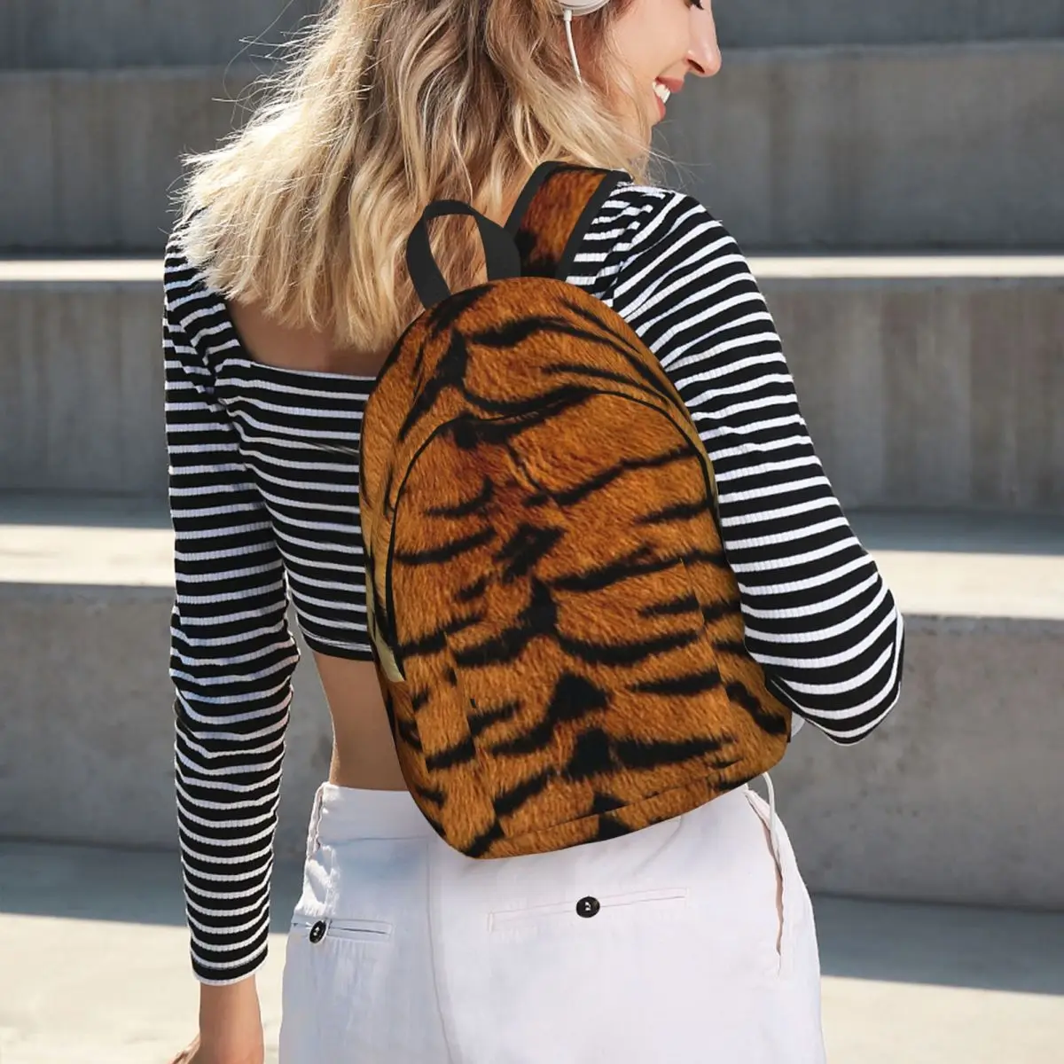 Tiger Fur Sketch Color Picture Student Backpack School Bag Hiking Travel Daypack for Boys Girls Bookbag Shoulder Bags