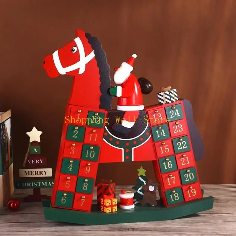 

KX4B Advent Calendar Countdown Christmas Party Decor 24 Drawers Christmas Ornament