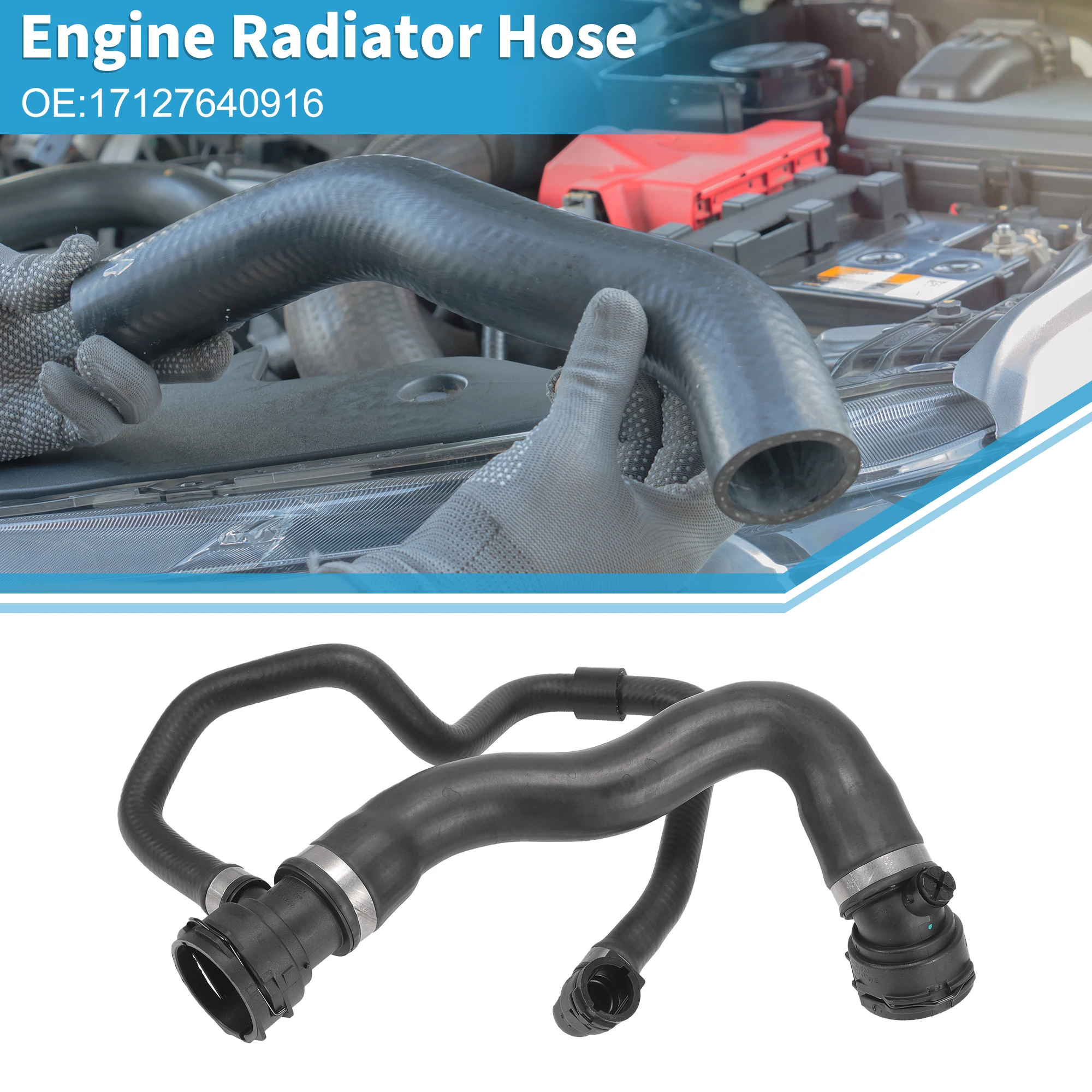 

Шланг радиатора двигателя UXCELL No 17127640916 для BMW 528i 2.0L 2012-2016, резиновый черный, 1 шт.