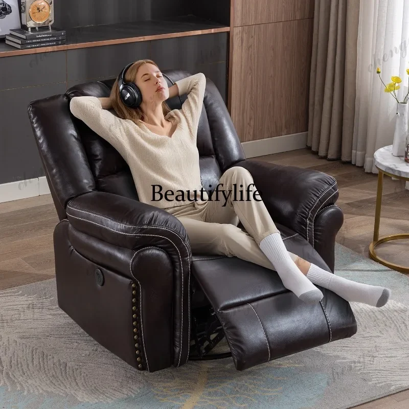 F150 Leather American electric, single massage multi-function adjustment leisure living room home theater rocking chair