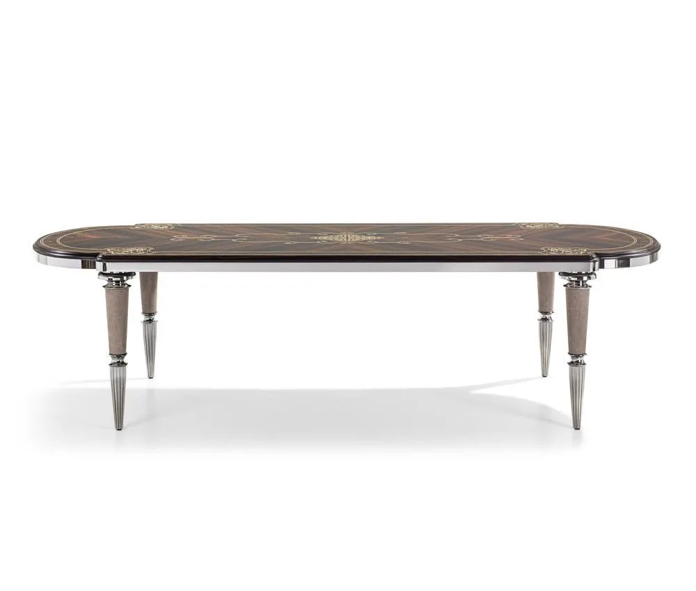 ⅹ-  Gold Stainless Steel Dining Table With Chairs Modern Dining Table Set 8 Seater Luxury Oval Marble Top Dining Tables&