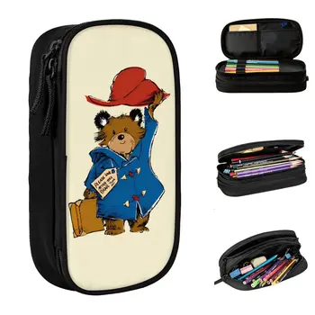 Wielka Brytania Paddington Niedźwiedź brunatny Piórniki Cute Movie Cartoon Piórnik Uchwyt na długopis Dzieci Duże torby do przechowywania Artykuły biurowe