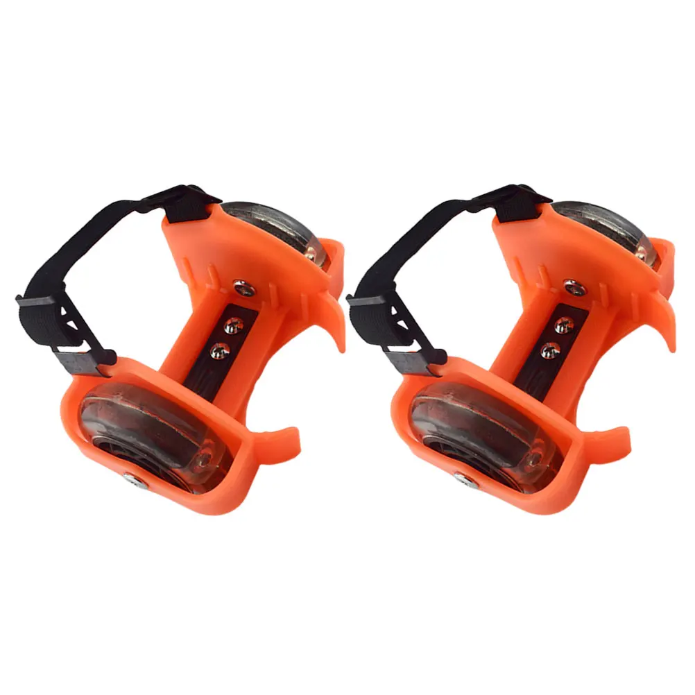 

Roller Skate Shoes Orange Adjustable Heel Wheel for Kids Boys Child Glow Portable Skating Shoe Wheel Attachment