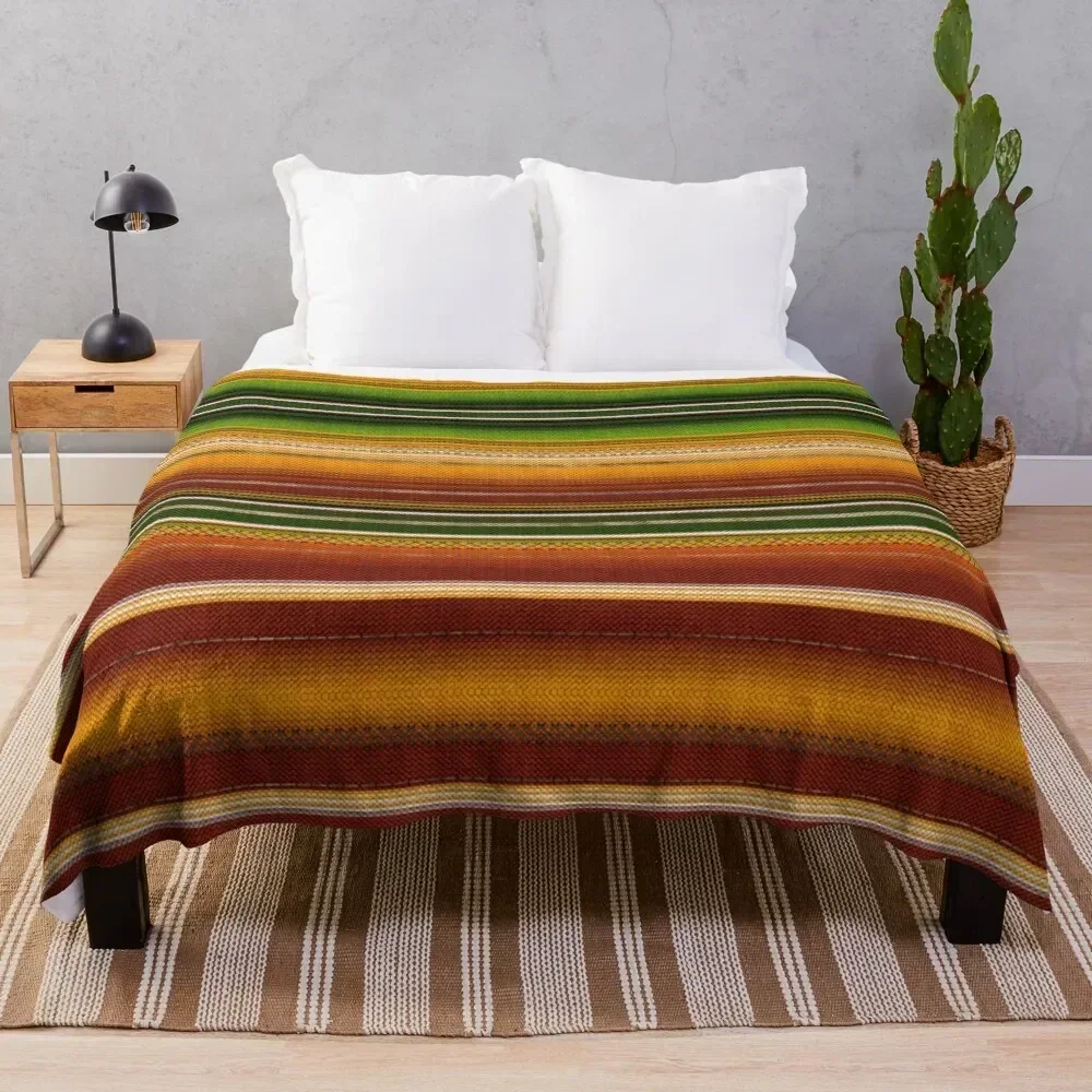 

Mexican serape #1 Throw Blanket Stain Resistant Cozy Warm Blanket