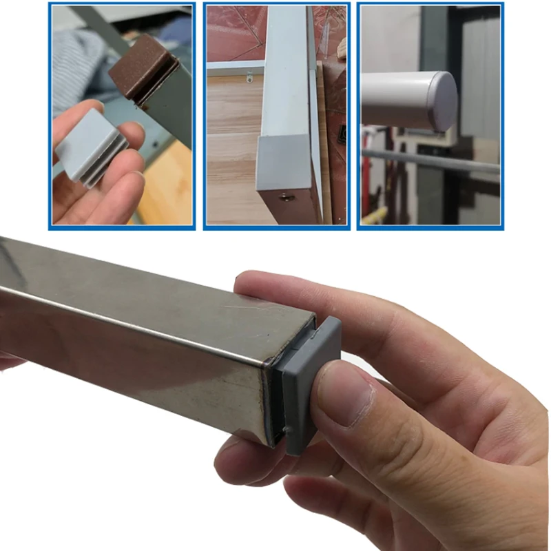 Plastic Round Square Blanking End Caps Tube Protection Gasket Furniture Inner Plug Cover Tube Pipe Inserts Plugs Foot Pipe Plug