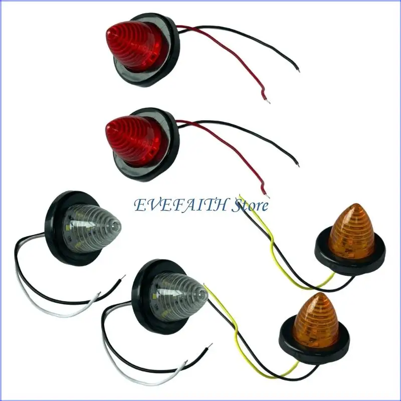 

124B Weather Resistant Flexible 6 LED Mini Tail Lamp Strong Plastic Housing Dustproof For Automotive Trucks RVs Trailers 2pcs