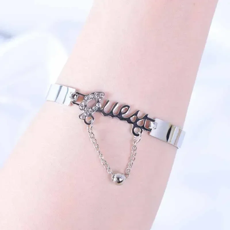 세련된 라인 석 영어 편지 팔찌 절묘한 여성의 사랑 핸드 체인 실버 골드 컬러 쥬얼리 여자 선물 Dropshipping