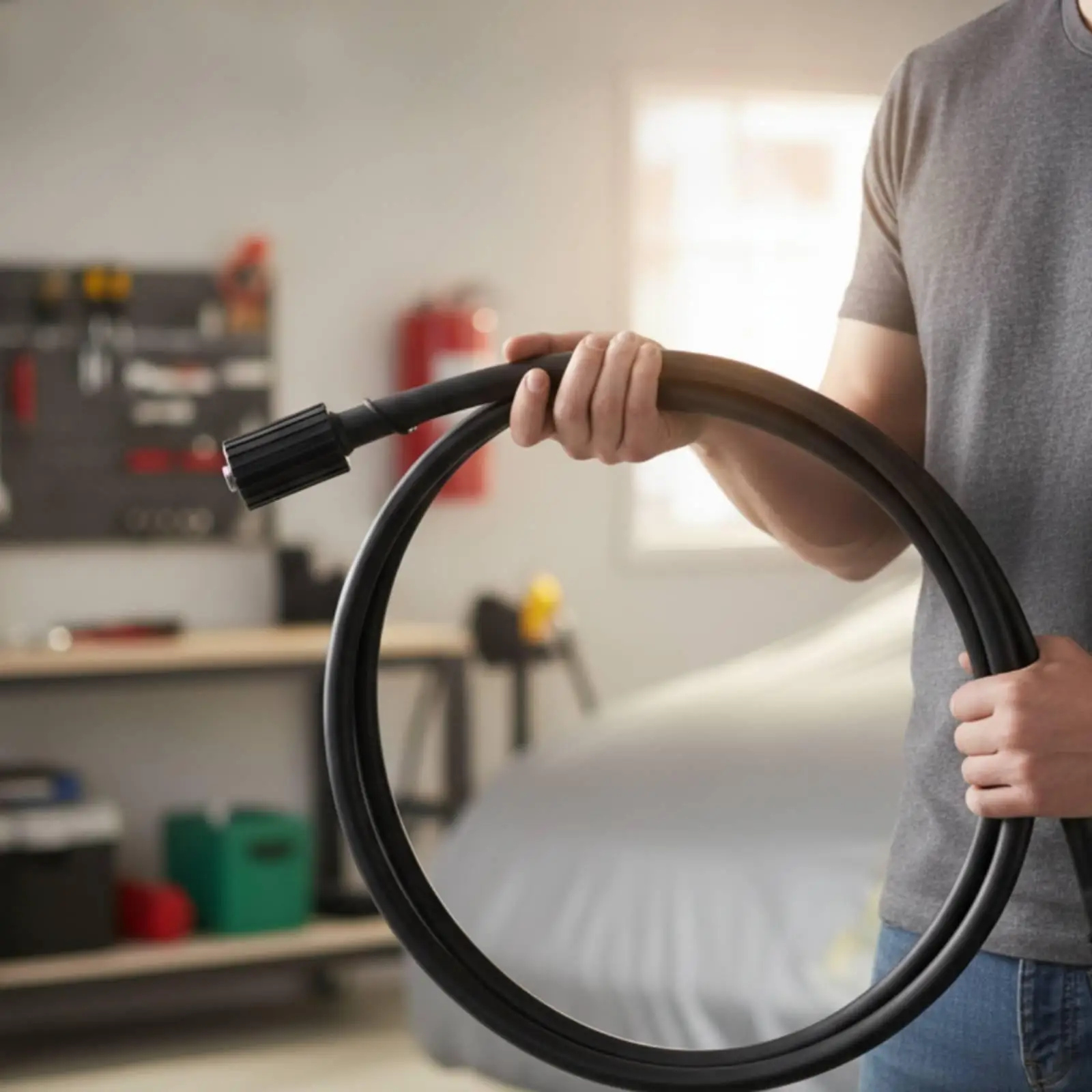 Heavy Duty Cleaning Machine Hose High Pressure Washer Replacement with Steel Wire Braided Core for Outdoor Yard Work