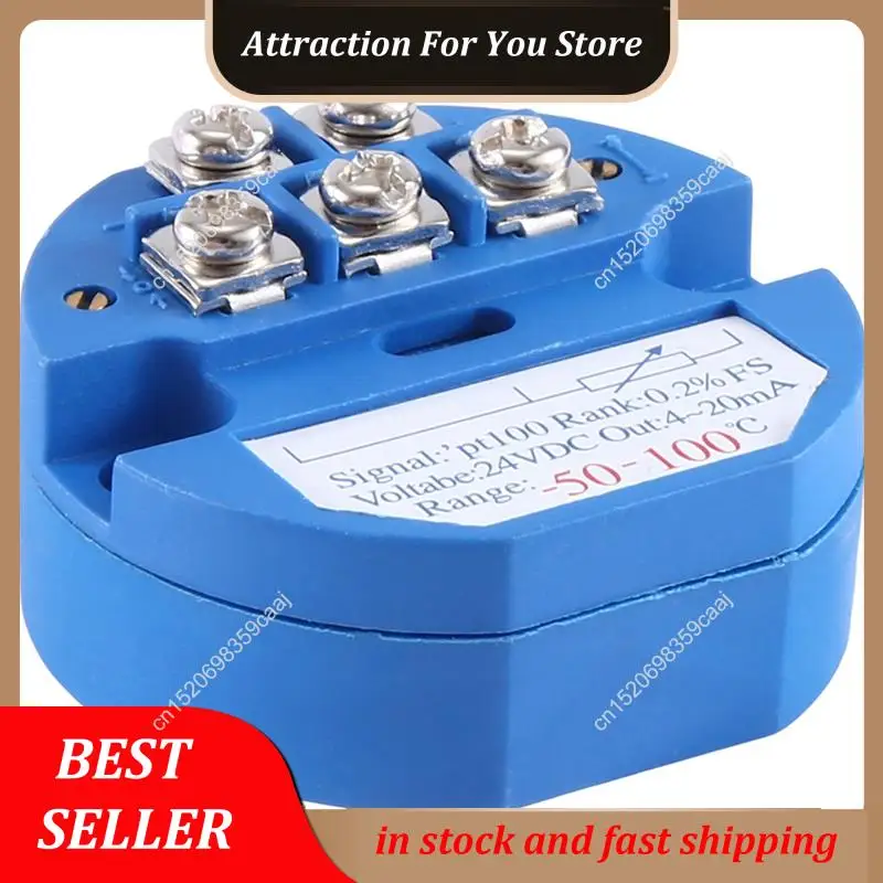 Hot Selling RTD PT100 Temperature Transmitter Module Thermal Resistance -50-100°C DC24V Output 4-20MA Easy Install Easy To Use