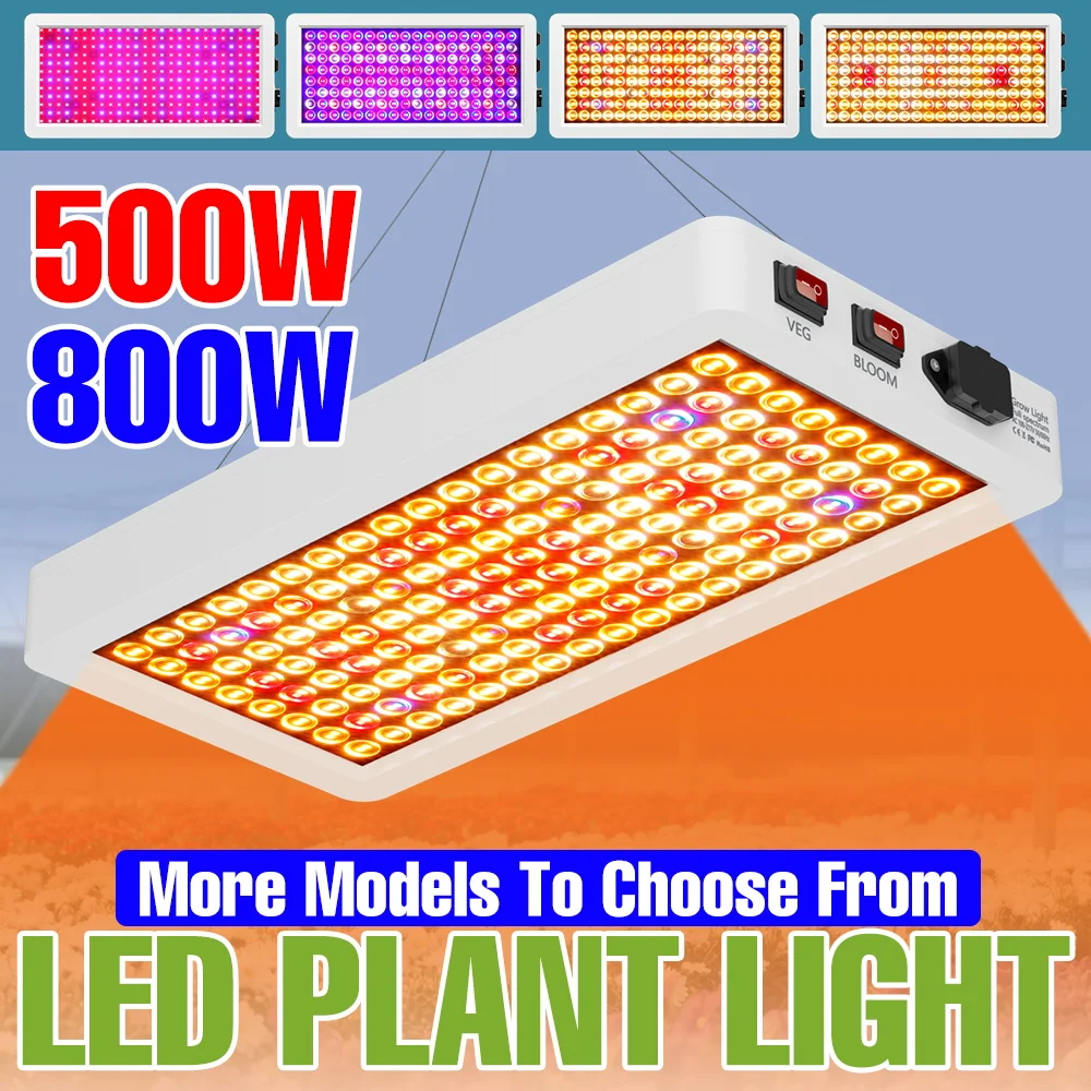 

800W 500W LED Full Spectrum Grow Light Hydroponics Plant Cultivation Lamp Greenhouse Growth Tent Tomato Vegetables Fill Lighting