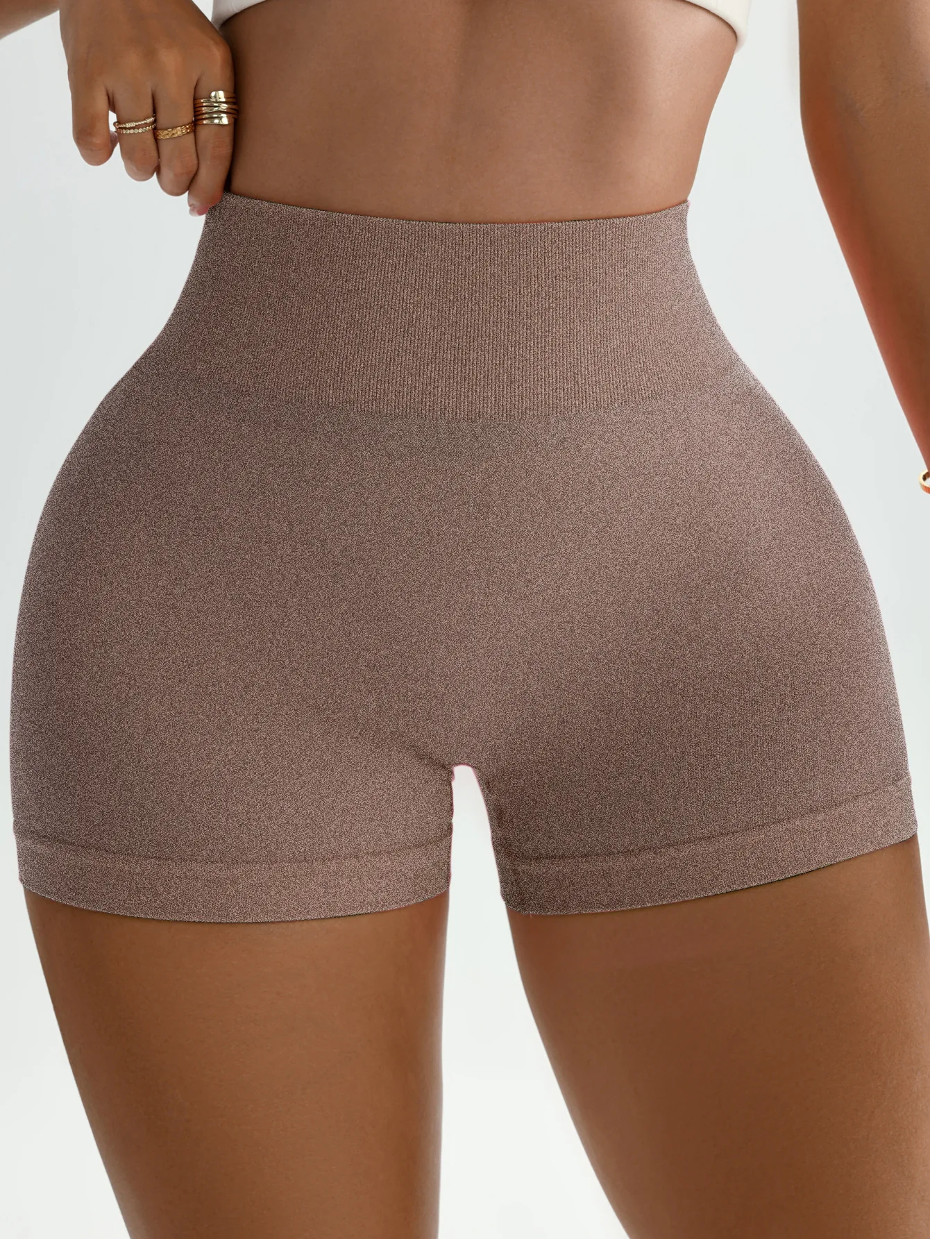 Women Gym V Back Shorts Athletic Butt Lifting Workout Biker Solid Yoga Pants Leggins Sports Fitness Scrunch Short Tights