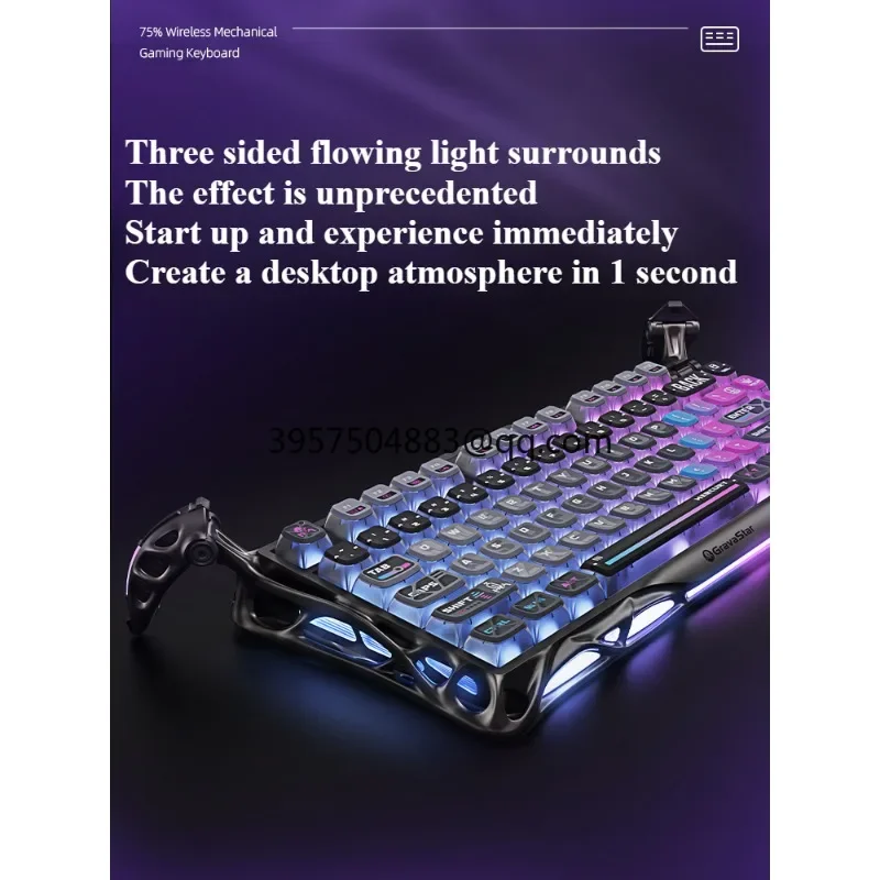 75 mechanical keyboard aluminum alloy wireless gaming keyboard and mouse set mouse three-mode bluetooth mouse