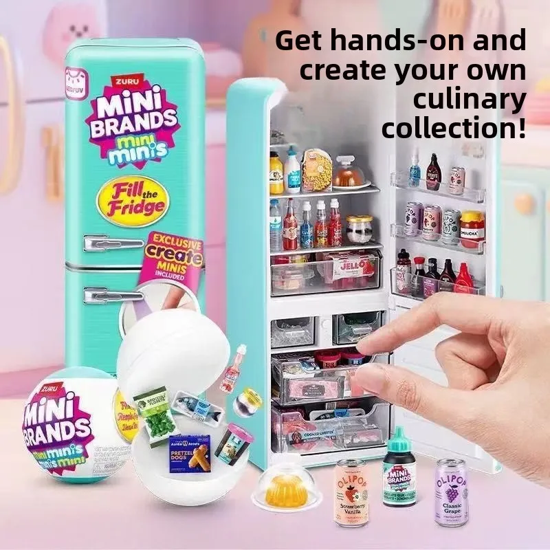 

Mini Brands Ball Series:ZURU Fill The Fridge Playset| Blind Box Mystery Refrigerator Toys |Miniature Collectibles for Home Decor