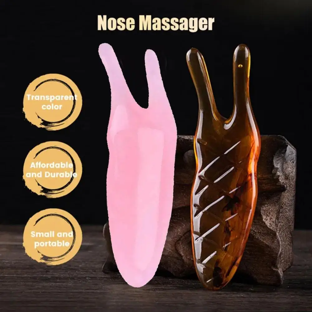 Resin Nasal Scraper Face Scraping Massage Plate Reduce Puffiness Nose Acupressure Massage Face Care Tool - view 3