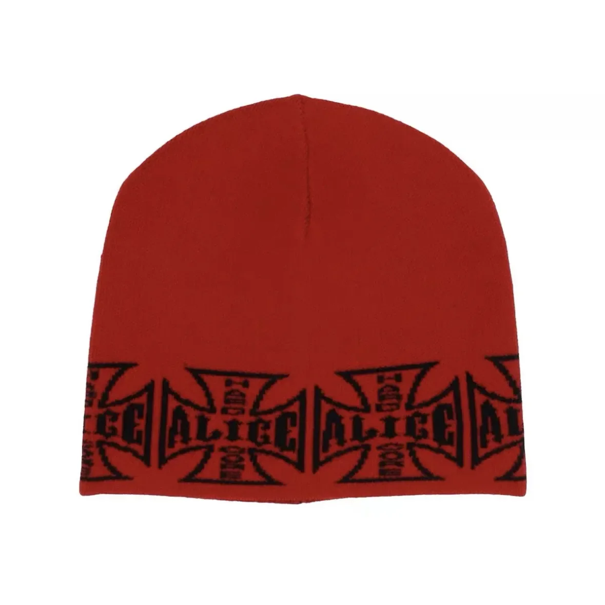 Opium Ali Hollywood 25ss Cross Pattern Wool Knitted Cold Hat YVL