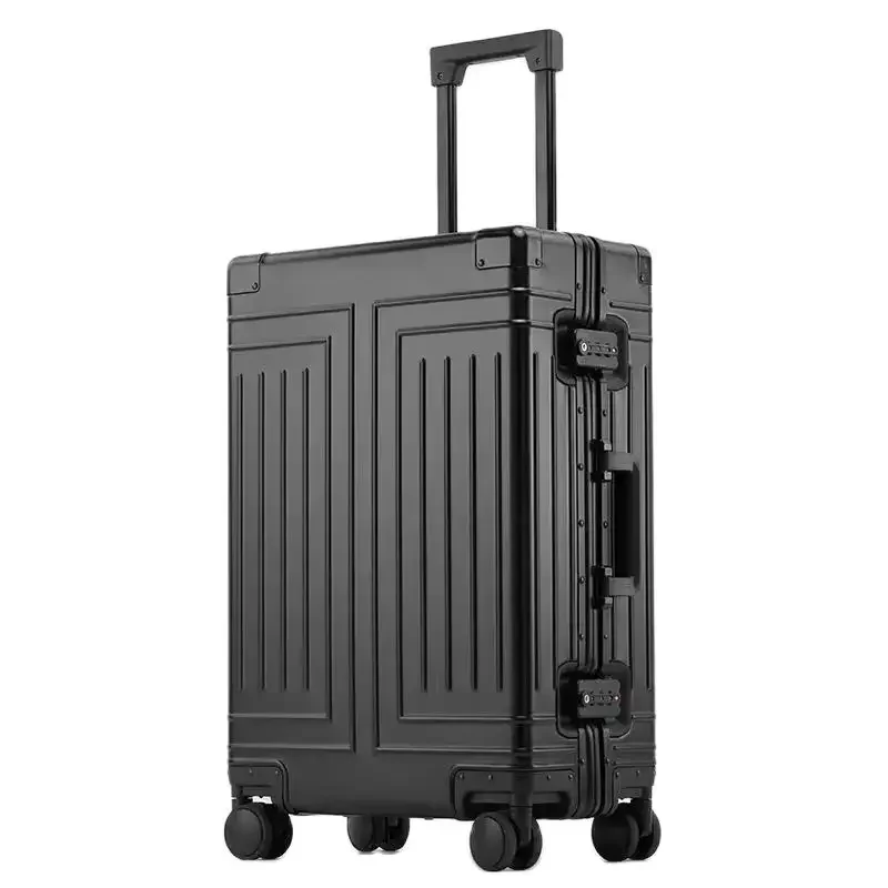 Suitcase Aluminum 20/24/28" Rolling Luggage Trolley Case Cabin Suitcases on wheels Unisex Travel Bags Waterproof Large Size Bags