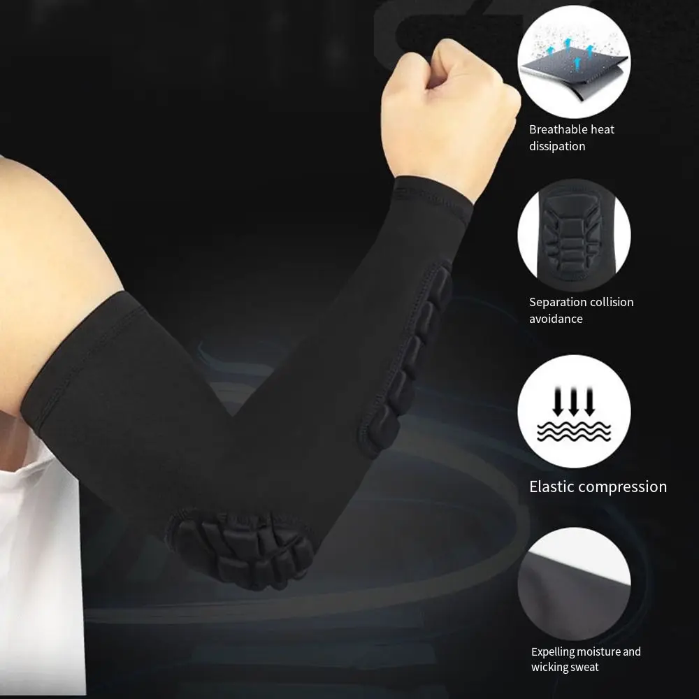 Anti-slip Padded Elbow Forearm Sleeves Elastic Anti-Collision Elbow Forearm Crashproof Pads Soft Ergonomics Padded Arm Sleeves