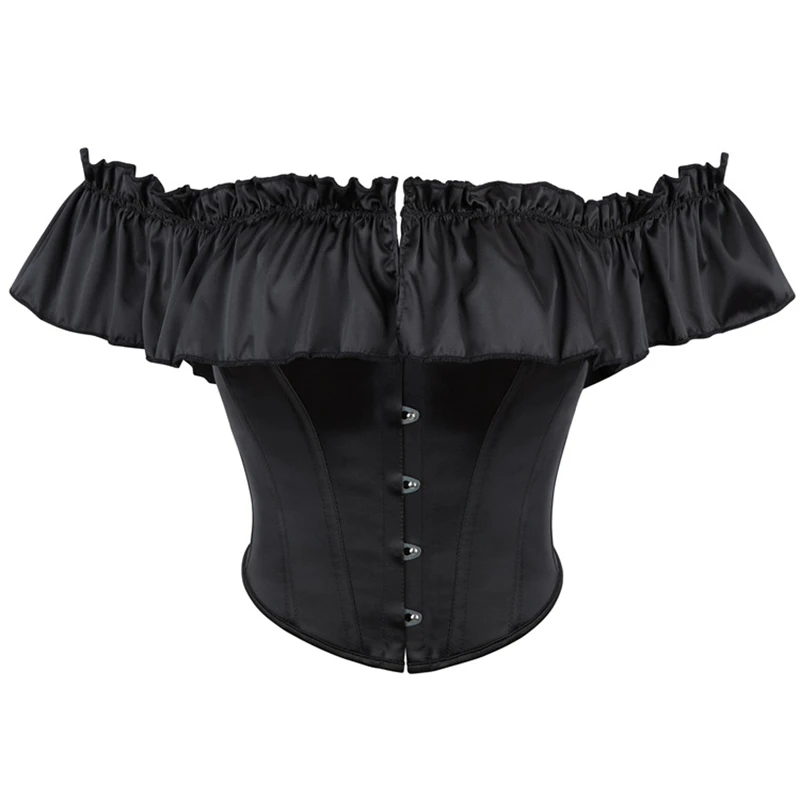 

Women Victorian Off Shoulder Overbust Corset Top Princess Elegant Corsets Gothic Satin Body Shaper Lingerie Party Costume