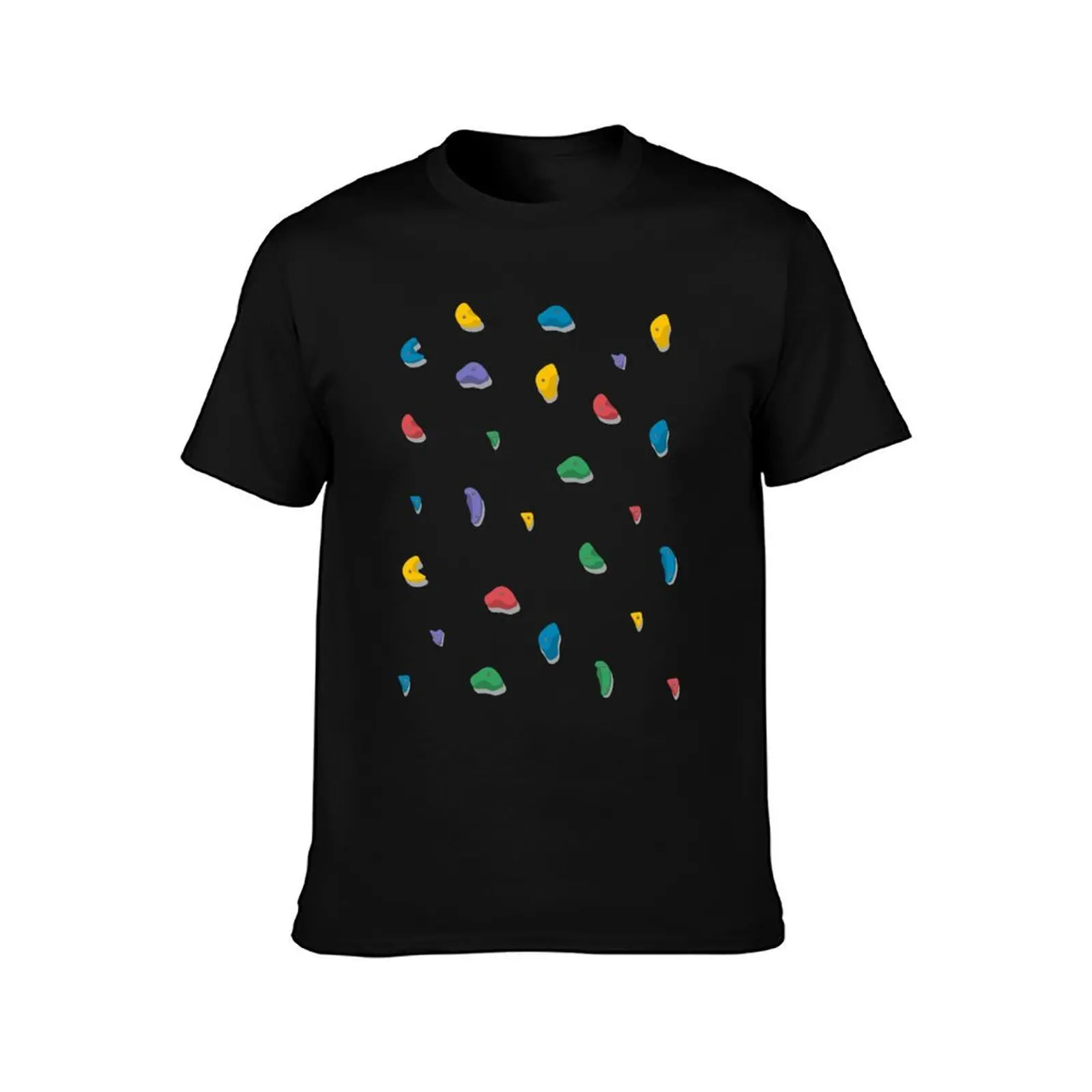 Rock Climbing Boulder Hold Pattern T-Shirt Relaxed Fit Casual Short Sleeve Top T-Shirt