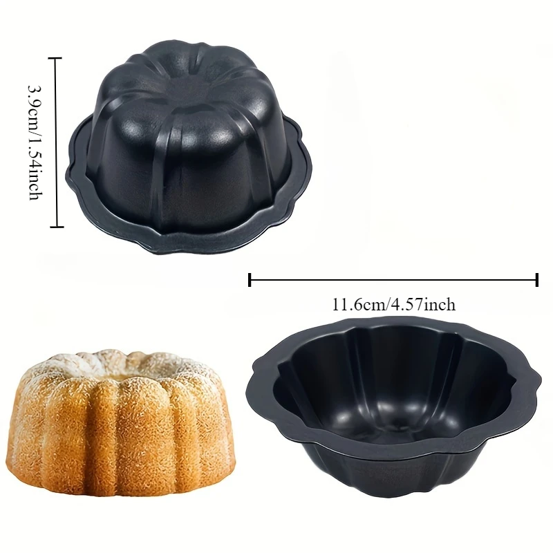 16 pumpkin shaped cake molds approximately 4.57 inches in size black carbon steel material non stick easy to clean