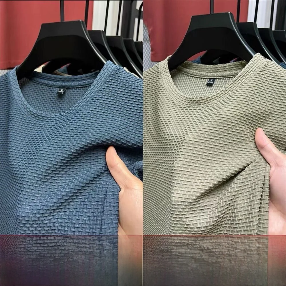 Camiseta de Manga Corta para Hombre, Corte Holgado, de Bambú y Seda de Hielo, Informal, de Verano, de Secado Rápido, Transpir...