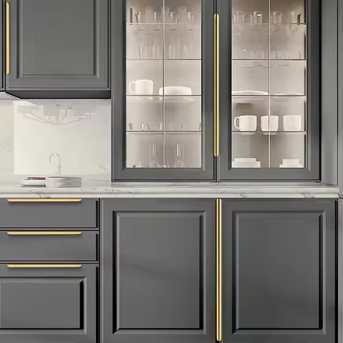 Gold Black Hidden Handles Long Kitchen Cabinet Pulls Drawer Knobs Aluminum Alloy Furniture Handles Cupboard Pulls Wardrobe Pulls - Image 6