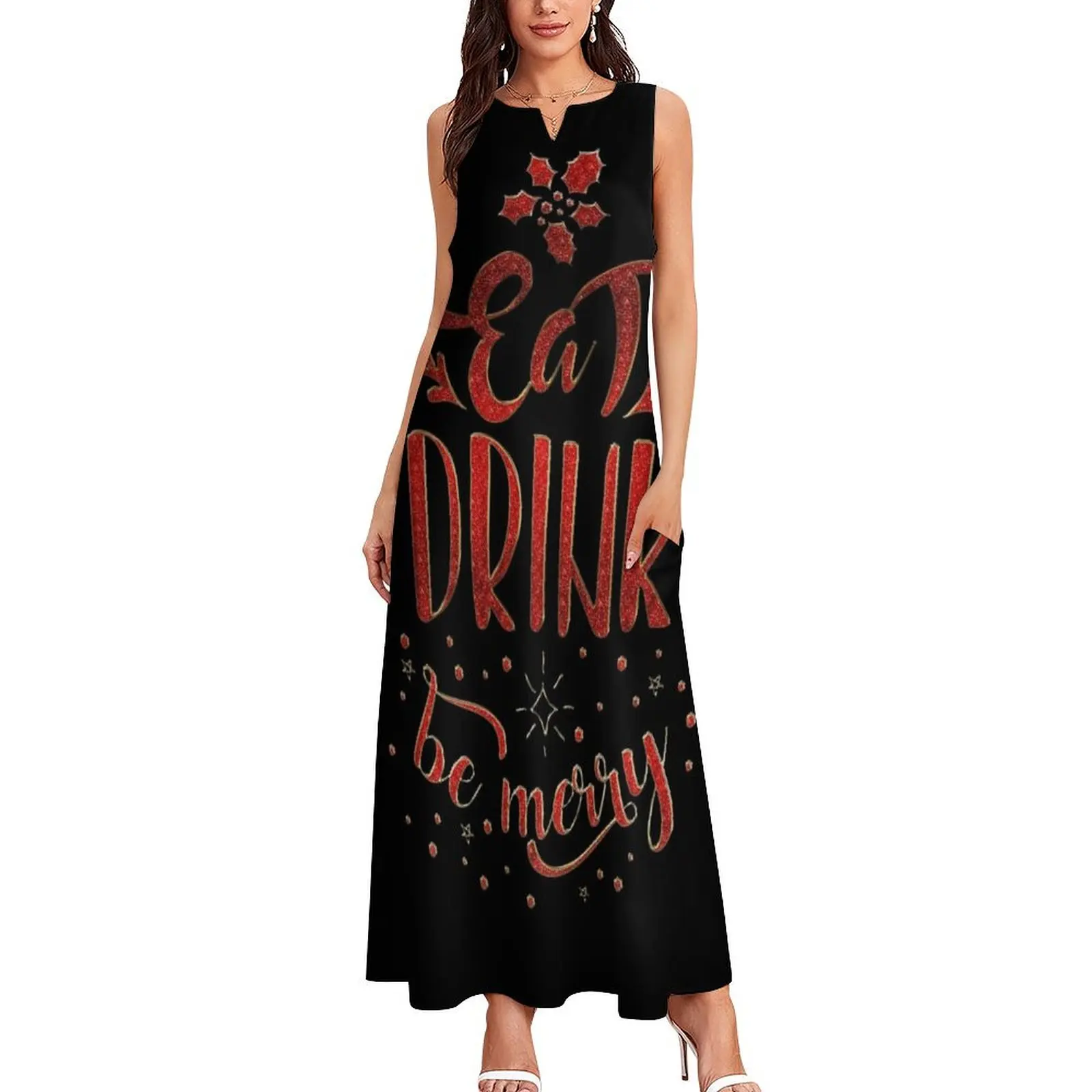 Eat Drink Be Merry Long Dress Female clothing women's summer jumpsuit