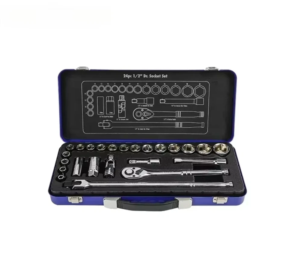 

24PC 1/2'' Dr. Socket Repair Tool Set Box